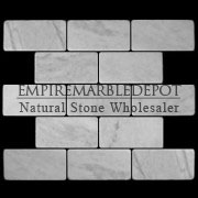 Carrara Marble Italian White Bianco Carrera 3x6 Marble Subway Tile Tumbled