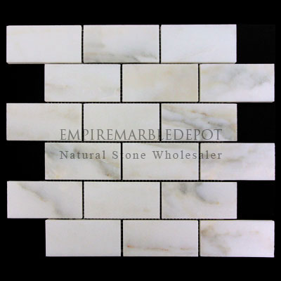 Calacatta Gold Italian Marble 2x4 Mosaic Honed