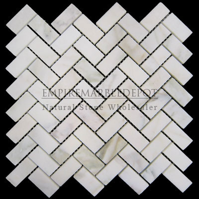 Calacatta Gold Italian Marble 2x4 Mosaic Honed