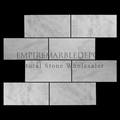 Carrara Marble Italian White Bianco Carrera 12x24 Marble Tile Polished