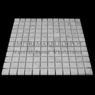 Carrara Marble Italian White Bianco Carrera 1x1 Mosaic Honed