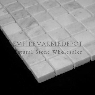 Carrara Marble Italian White Bianco Carrera 1x1 Mosaic Polished