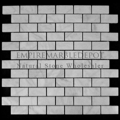 Carrara Marble Italian White Bianco Carrera 1x2 Mosaic Polished