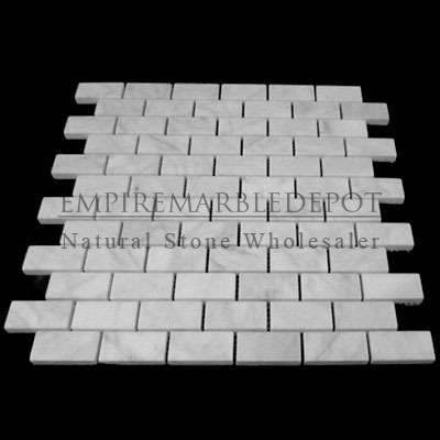 Carrara Marble Italian White Bianco Carrera 1x2 Mosaic Polished