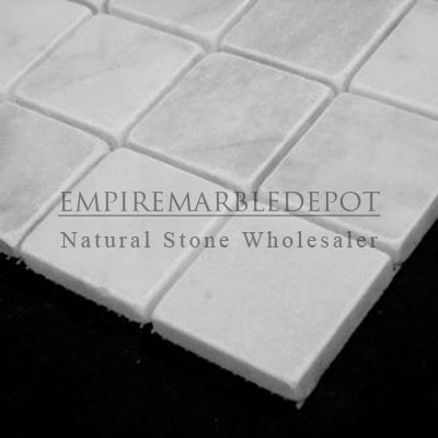 Carrara Marble Italian White Bianco Carrera 2x2 Mosaic Tumbled