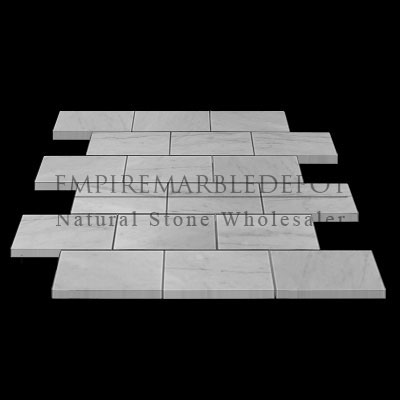 Carrara Marble Italian White Bianco Carrera 2x4 Mosaic Honed