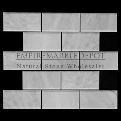 Carrara Marble Italian White Bianco Carrera 3x6 Marble Subway Tile Honed