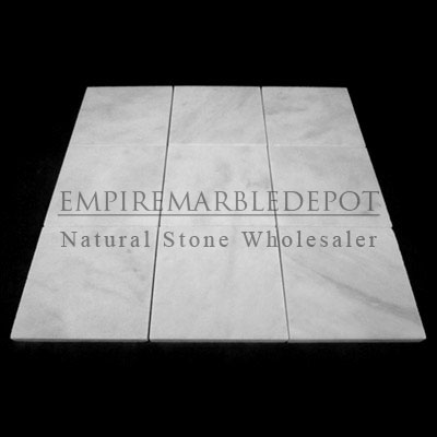 Carrara Marble Italian White Bianco Carrera 4x4 Marble Tile Honed