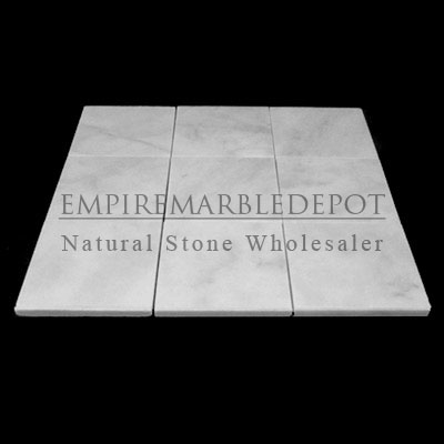 Carrara Marble Italian White Bianco Carrera 4x4 Marble Tile Polished