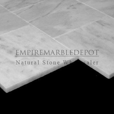 Carrara Marble Italian White Bianco Carrera 6x6 Marble Tile Polished