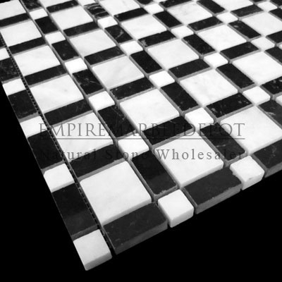 Carrara Marble Italian White Bianco Carrera Herringbone Mosaic Tile Polished