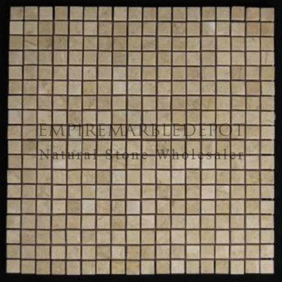 Crema Marfil Marble 5/8x5/8 Mosaic Tile Polished