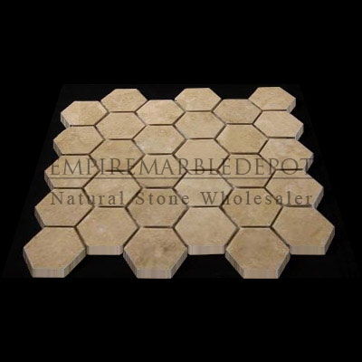 Crema Marfil Marble 1 inch Hexagon Mosaic Polished