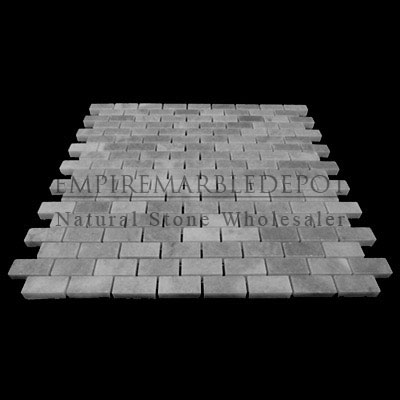 Bardiglio Gray Marble Herringbone Mosaic Tile Polished