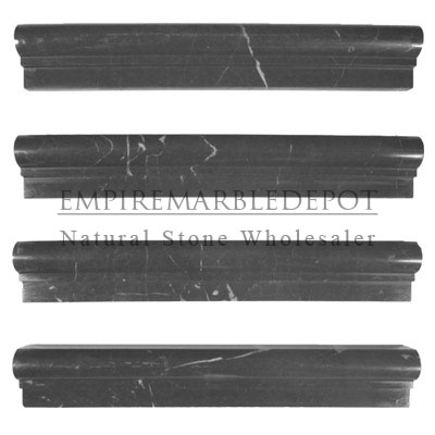 Nero Marquina Black Marble Crown Molding Polished