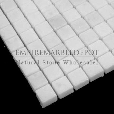 Statuary Crystal Marble Italian White Statuario 5/8x5/8 Mosaic Tile Polished