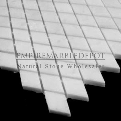 Statuary Crystal Marble Italian White Statuario Diamond Mosaic Tile Polished