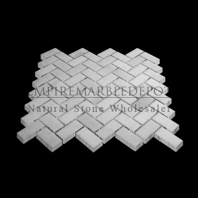 Statuary Crystal Marble Italian White Statuario Herringbone Mosaic Tile Polished