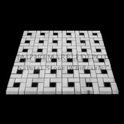 Statuary Crystal Marble Italian White Statuario Herringbone Mosaic Tile Polished